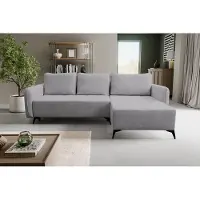 VENASI LUCKY Canapé d'angle universel avec fonction sommeil et coffre de lit Gris Canapé-lit d'angle Canapé ASTRA 17