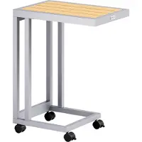 B2X Table d'appoint en forme de C, plateau en WPC, 66 x 50 x 40 cm, intérieur/extérieur