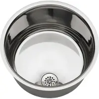Kwc Bassin rond , modèle RONDO, en acier inoxydable, dimensions 340 x 187 mm, sans trop-plein, finition haute brillance