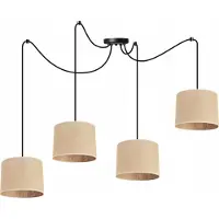 Light11 HOME Juta Spider Lampe à suspendre - Lampe à suspendre en forme d'araignée - Lampe araignée avec 4 têtes - Lampe à suspendre en métal et jute - Multi 20