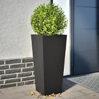 Prolenta Maison Exclusive - Jardinières, lot de 2, noir, 35x35x75 cm, en acier