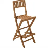 Teako Design Tabouret de bar Lucca en teck pliable 51 x 46 x 113 cm