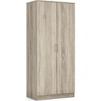 Meublorama Armoire 2 portes REY coloris chêne sonoma – 80 x 180 x 50 cm