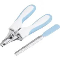 Alle Hersteller 2pcs acier inoxydable Pet Nail Clippers Nail Trimmer Set Chat ongles Trim chien nettoyage outils de beauté - Bleu S