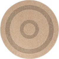 Teppium Tapis Rond Intérieur Extérieur Naturel 200 cm, grand tapis style jute, résistant aux conditions extérieures
