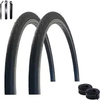 Maxxi4you 2 pneus de vélo VEE Rubber V182 26" noirs 32-559 (26 x 1,25) + 2 chambres à air adaptées DV, démonte-pneus inclus