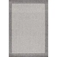 Teppium Tapis Couloir Intérieur Extérieur 80x150 cm Bordure Gris Crème