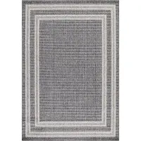 Teppium Tapis Couloir Intérieur Extérieur 60x100 cm Bordure Gris Crème