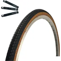 Maxxi4you 1 x pneu de vélo Roverstone 27" noir/marron 37-630 (27x1 3/8) avec démonte-pneu