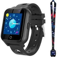 Ele eleoption (Noir) A9 Smart Game Watch pour enfants, 18 jeux Smartwatch pour enfants avec sangle, lampe de poche, musique MP3, cadeaux pour enfants