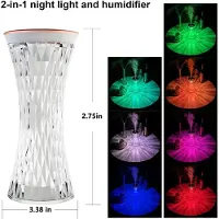 Ele eleoption Lampe de table en cristal avec humidificateurs, lampe de nuit en diamant 7 couleurs pour chambre à coucher salon