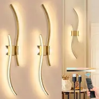 Lapalife 2 pièces Applique murale LED Intérieur Moderne Dimmable 3 températures de couleur Rechargeable Applique murale avec télécommande