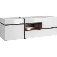 Meublorama Meuble TV 150 cm CRISS avec LED intégrées, déco moderne pour salon