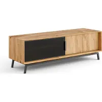 Feldmann-Wohnen Meuble TV bas moderne Loft 200 x 50 x 52 cm Bois massif huilé Couleur au choix