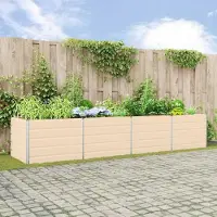 Prolenta Maison Exclusive - Jardinière en acier galvanisé, couleur ivoire, dimensions : 385 x 100 x 75 cm