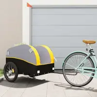 Prolenta Maison Exclusive - Remorque pour vélo, noire et jaune, capacité de 45 kg, en fer