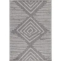 Teppium Tapis Intérieur Extérieur 240x340 cm Boho Gris Crème