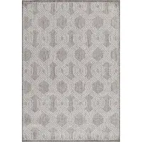 Teppium Tapis Intérieur Extérieur 140x200 cm Géométrique Gris Crème