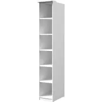 Meublorama Bibliothèque pour dressing collection MODULO coloris blanc avec LED incluses.