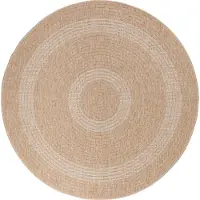 Teppium Tapis Rond Intérieur Extérieur Beige 120 cm, design naturel effet sisal, surface résistante à l’eau, facile à nettoyer, usage polyvalent