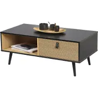 Meublorama Table basse avec tiroir de style design et moderne – Collection BRISTOL 100x50x40 cm