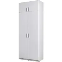 Meublorama Surmeuble armoire FLEX – 2 portes – Blanc brillant – 92×40×54 cm