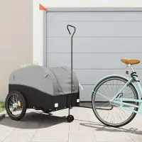 Prolenta Maison Exclusive - Remorque pour vélo, noire et grise, 45 kg, en fer