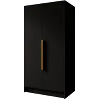 MargaretHadas24 Armoire Goya I 100 cm (noir, poignées dorées)