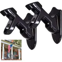 Markenlos Support pour mât de drapeau - Résistant aux intempéries - 2 pièces - Noir - Aluminium