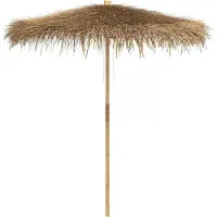 Syfax Parasol Tiki avec toile en feuille de bananier 240 cm en bambou