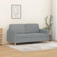 Prolenta Canapé design, modèle exclusif, 2 places, couleur gris clair, 140 cm, revêtement en tissu