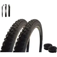 Maxxi4you 2 pneus de vélo VEE Rubber V157 26" noirs 50-559 (26 x 1,95) + chambres à air AV adaptées, démonte-pneus inclus