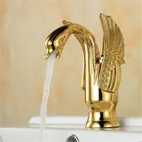Alle Hersteller European Swan robinet antique salle de bains bassin d'eau chaude et froide Mixer Tap poignée unique de cuivre pont de montage