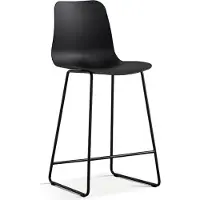 Meublorama Chaise de comptoir 'Mario' PP Noir, dimensions : H100.5 x L51 x P44cm