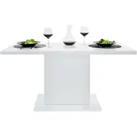 CasaDolce Table de salle à manger LAVIA, 160x80x74 cm, blanc brillant