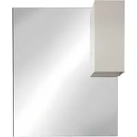 Meublorama Miroir VITARIO – Blanc brillant design avec rangement – L80 x H110 x P18 cm