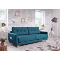 Miuform Friendly Lars - Canapé avec fonction lit - 220x90cm - Turquoise - Canapé-lit 3 places