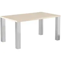 CasaDolce Casa Dolce DONATO, 150x90x75 cm, Meuble de salle à manger, plateau de table beige, structure en métal chromé, capacité de charge 130 kg