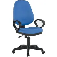 CasaDolce Casa Dolce chaise de bureau POLO, 57x57x98-108 cm, tissu, réglable en hauteur, bleu, avec accoudoirs,