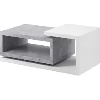 Meublorama Table basse design collection BERGAME. Coloris blanc et gris. Style design