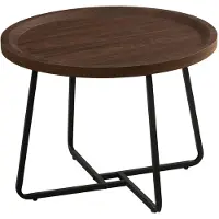 CasaDolce Casa Dolce Table basse GELA, Ø 60x45 cm, marron, plateau de table avec bord relevé, MDF, structure métallique, charge max. 50 kg