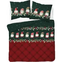 Detexpol Linge de lit, draps en flanelle, chauds, pour l'hiver 160 x 200 5618a Noël, nains