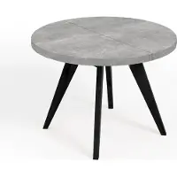 Dekori.Interiors Table ronde à rallonges pour salle à manger, LORA, style loft, scandinave, diamètre : 110 / 160 cm, couleur : Atelier clair / noir