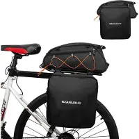 Ele eleoption 20 poucesOrangeSacoche de vélo Sacoche de rangement pour vélo Sacoche de selle Multifonctionnelle Sacoche arrière pour vélo avec deux poches latérales Sacoche extensible pour le cyclisme