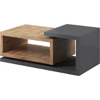 Meublorama Table basse design collection BERGAME. Coloris chêne et gris anthracite. Style design