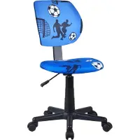 CasaDolce Casa Dolce Chaise de bureau pour enfants ZAMBINA, bleu, 38x45x77-89 cm, pivotante & réglable en hauteur, tissu