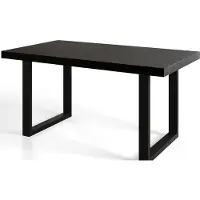 Alpi Möbel Table de salle à manger industrielle LOFT-U, dimensions : 140 x 80 x 77 cm, table de salon couleur : noir, avec pieds en métal de couleur noire
