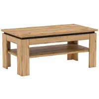 CasaDolce Casa Dolce Table basse MAREDA 5, 120 x 60 x 44,5 cm, placage chêne, 1 étagère sous le plateau de table
