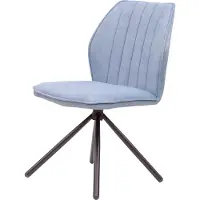 CasaDolce Chaise de salle à manger JANS, lot de 2, 51x63x90 cm, bleu clair, rembourrée, pieds métal