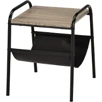 CasaDolce Table basse NODINA, noir et plateau de table sonoma, 40x42x48 cm